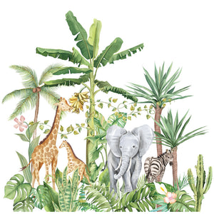 Cartoon Wall Decals Nordic Jungle Animals