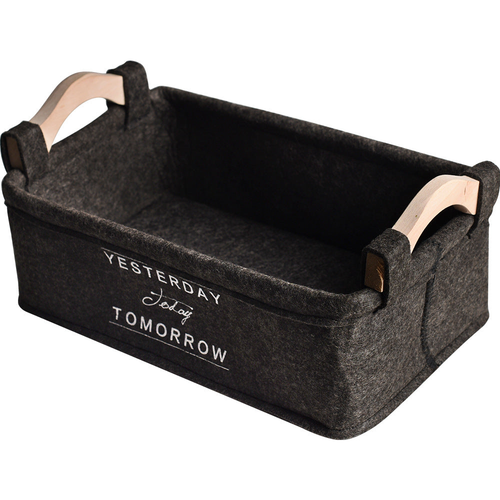 Black Felt Nursery Storage Basket