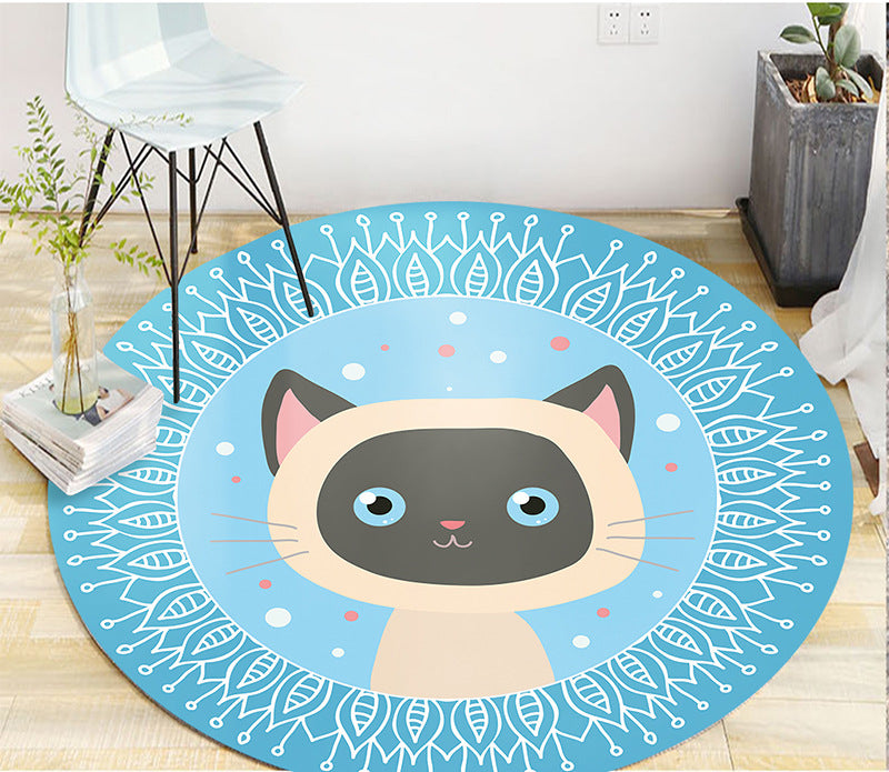 Round Cartoon Painted Style Rug – My Castle Decor