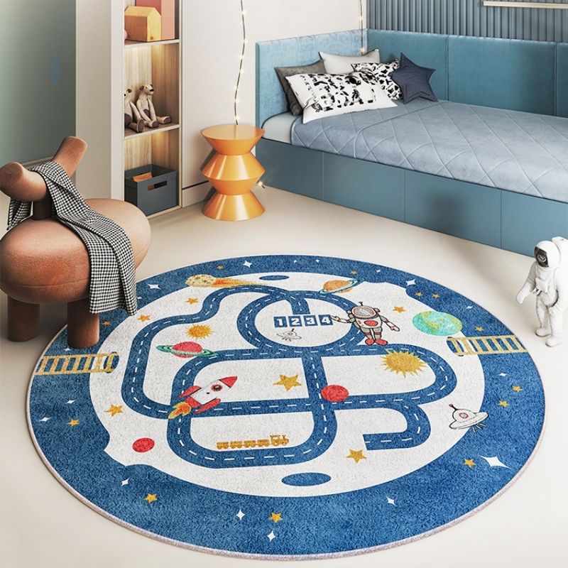 Round Area Rug Space Highway Road