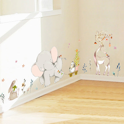 Cartoon Wall Decals Elephant with Carriage