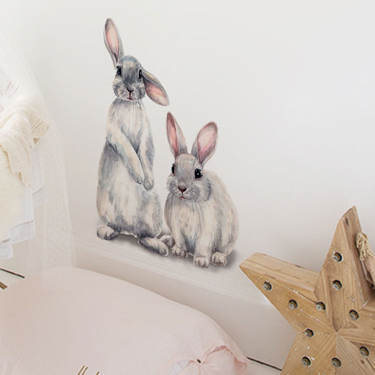 Cartoon Wall Decals Cute Rabbits