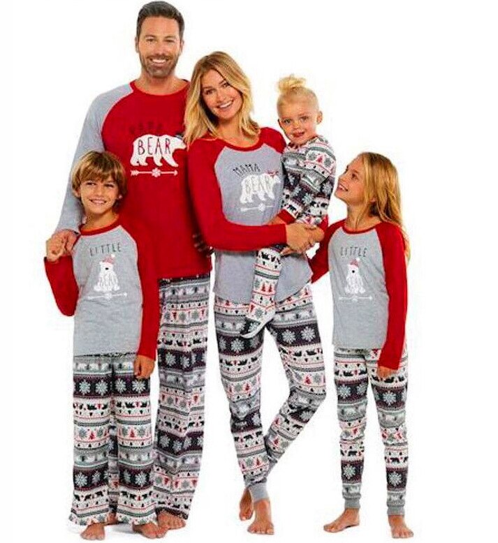 Matching Christmas Pajamas Family Set - Snowflake Bear