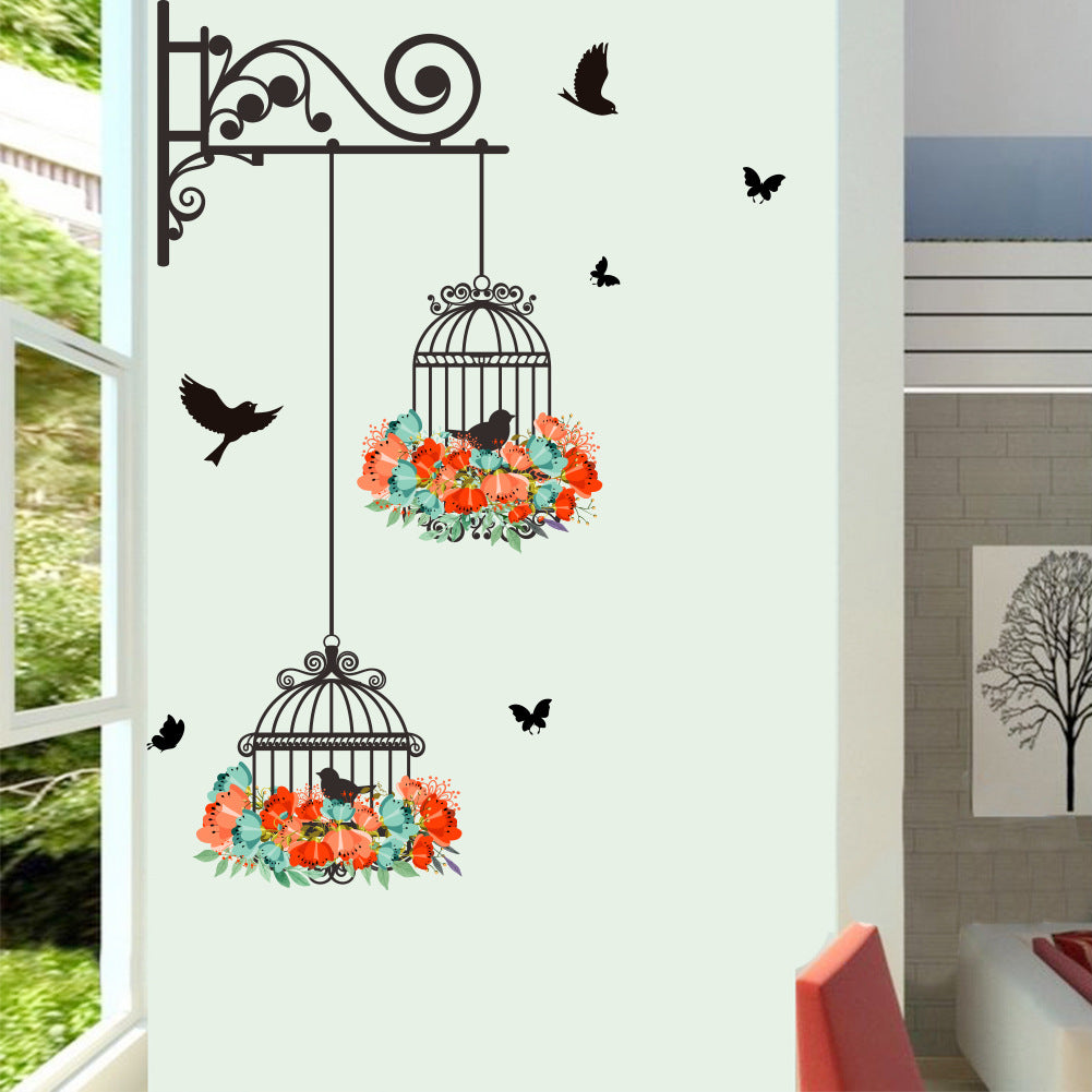 Cartoon Wall Decals Bird Cage