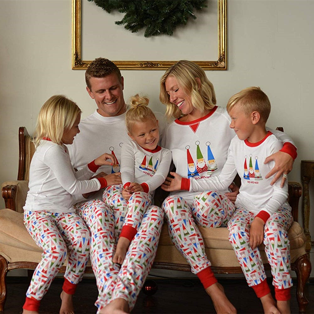 Matching Christmas Pajamas Family Set - Three Santas