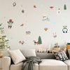 Pattern Wall Decals Cute Christmas Animals