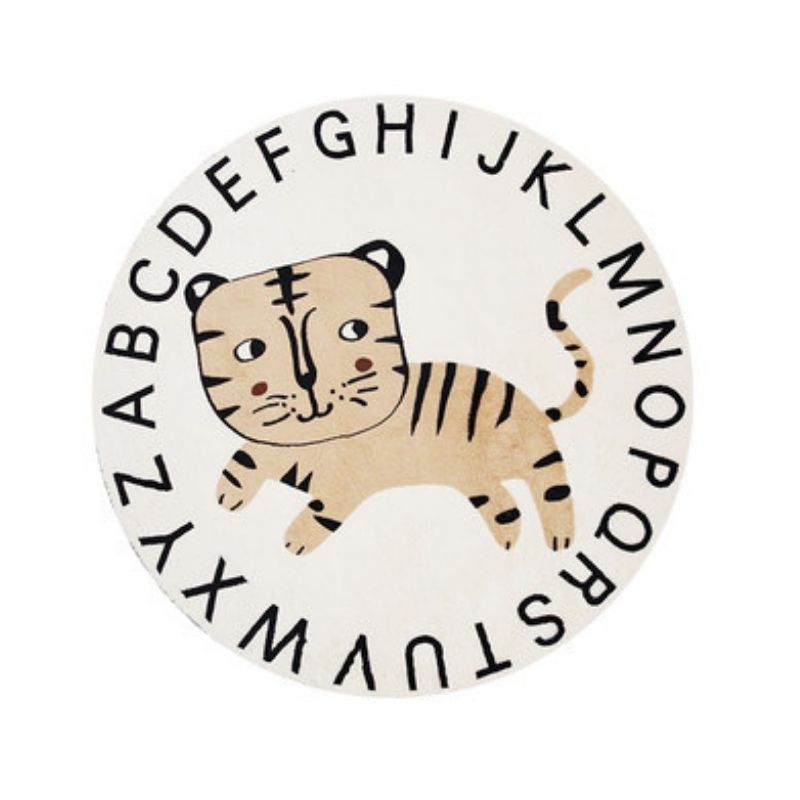 Round Rug ABC Alphabet Animals