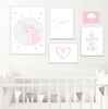 Pink Unicorn Painting Nursery Canvas Posters