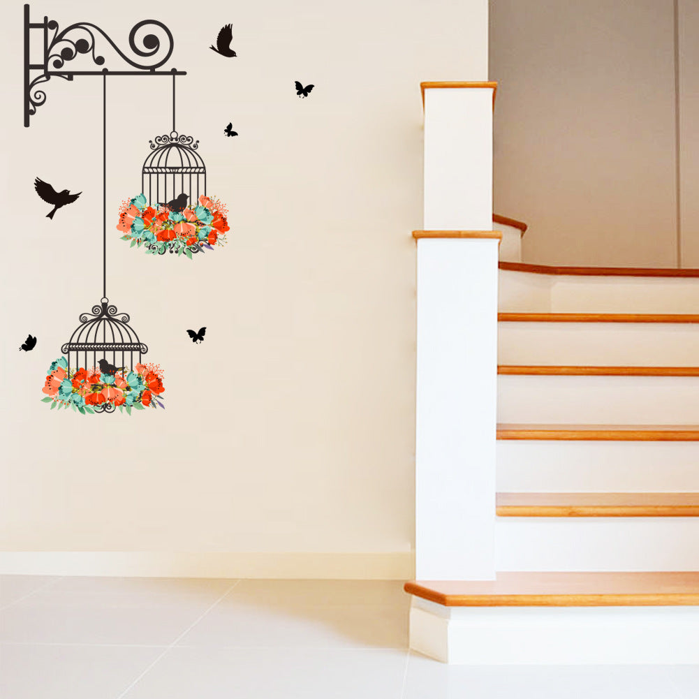 Cartoon Wall Decals Bird Cage