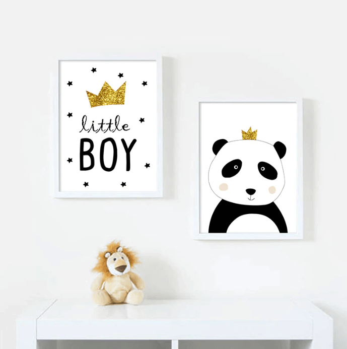 Cartoon Panda Nursery Canvas Posters