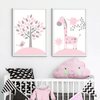 Load image into Gallery viewer, Pink Animals Nursery Canvas Posters