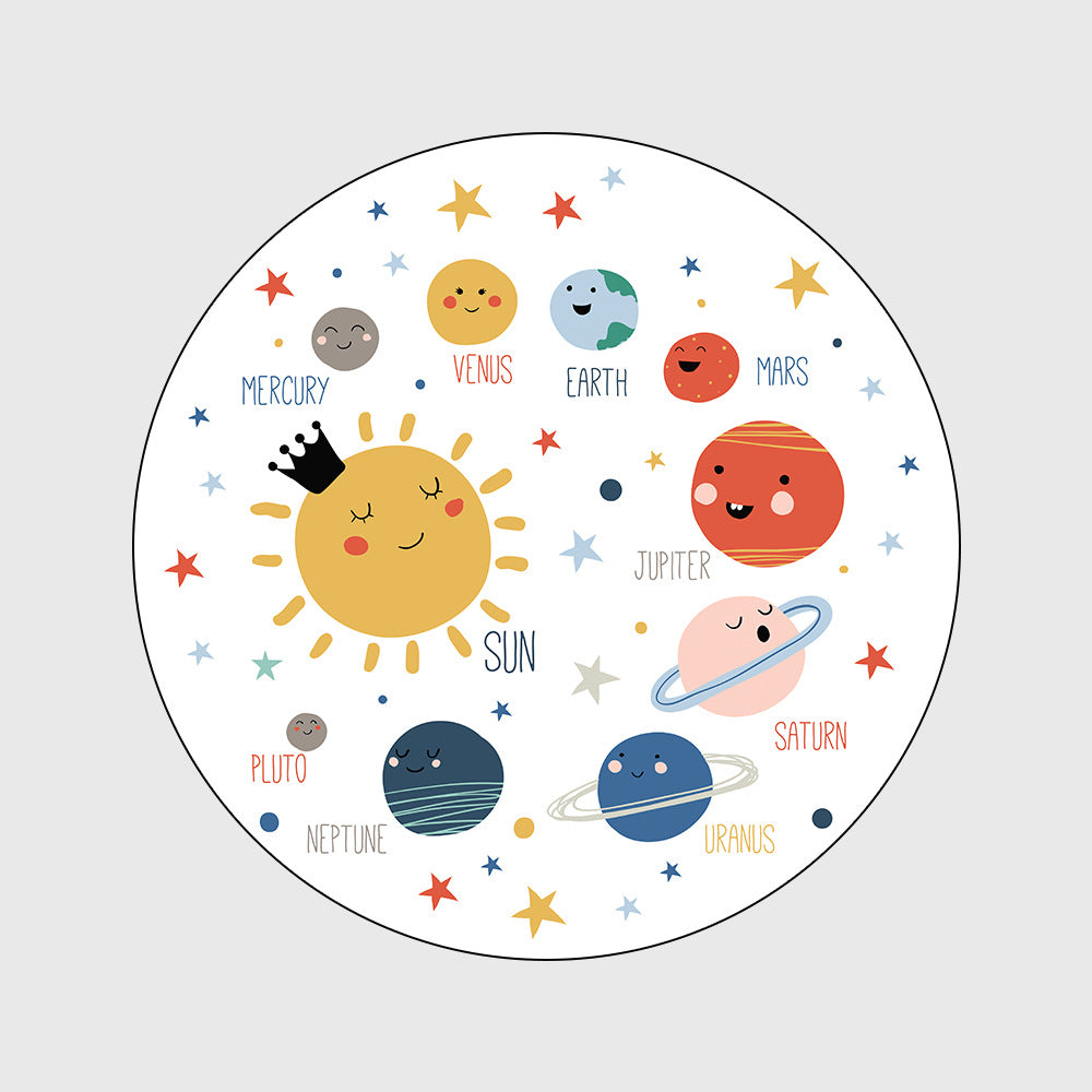 Round Rug Space Planets