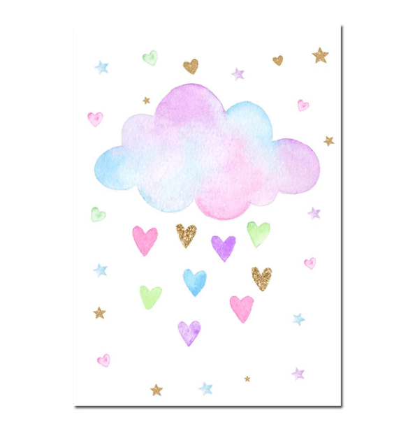 Rainbow Unicorn Nursery Canvas Posters