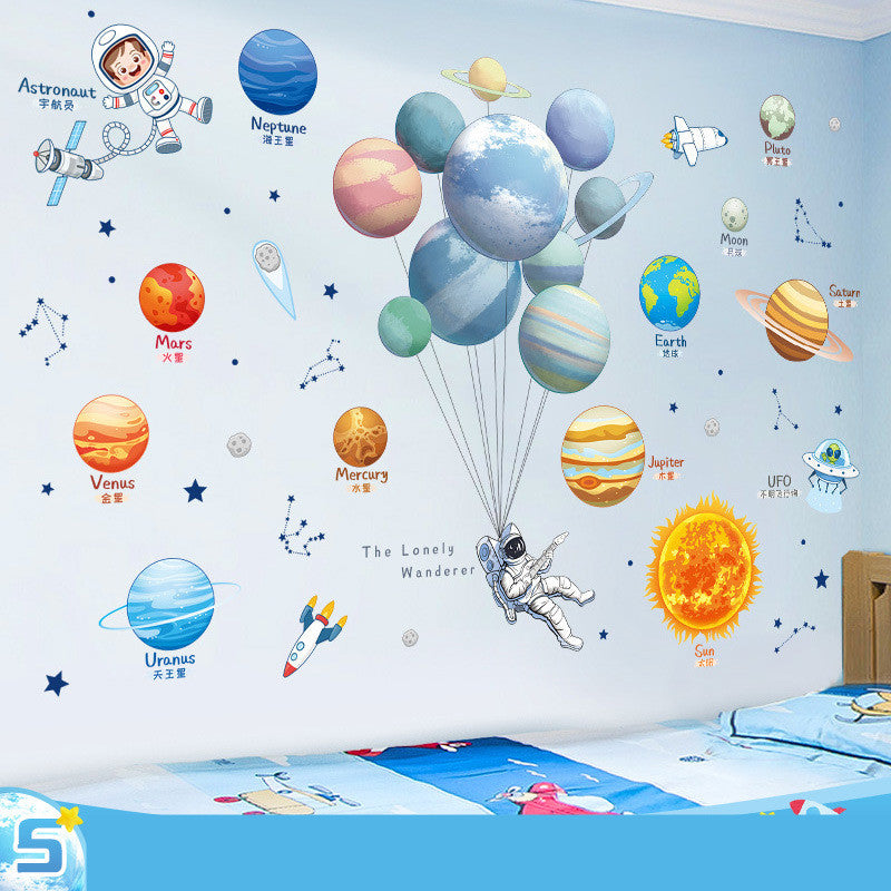 Cartoon Wall Decals Astronaut Adventures