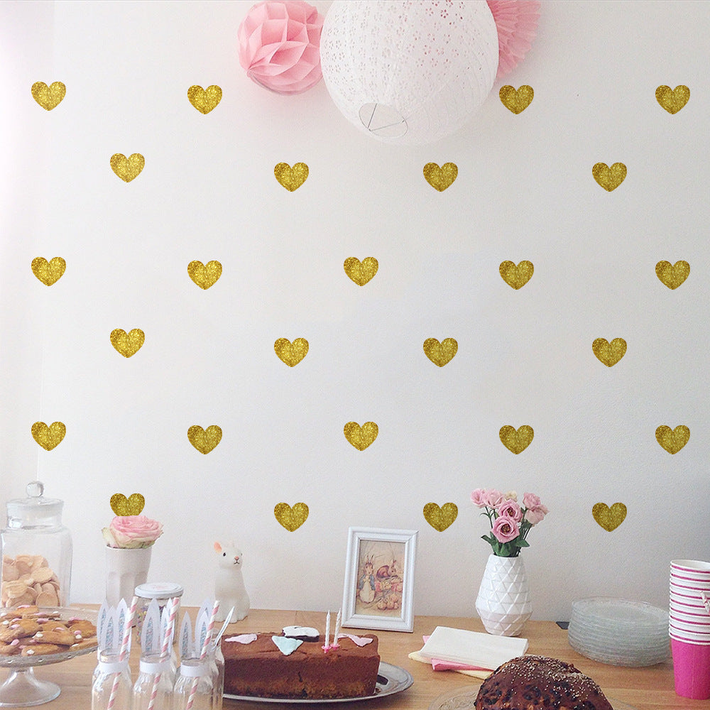 Pattern Wall Decals Shiny Hearts