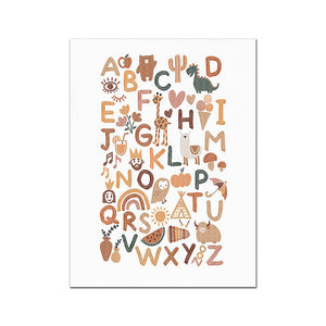 Home Alphabet Animal Educational Poster