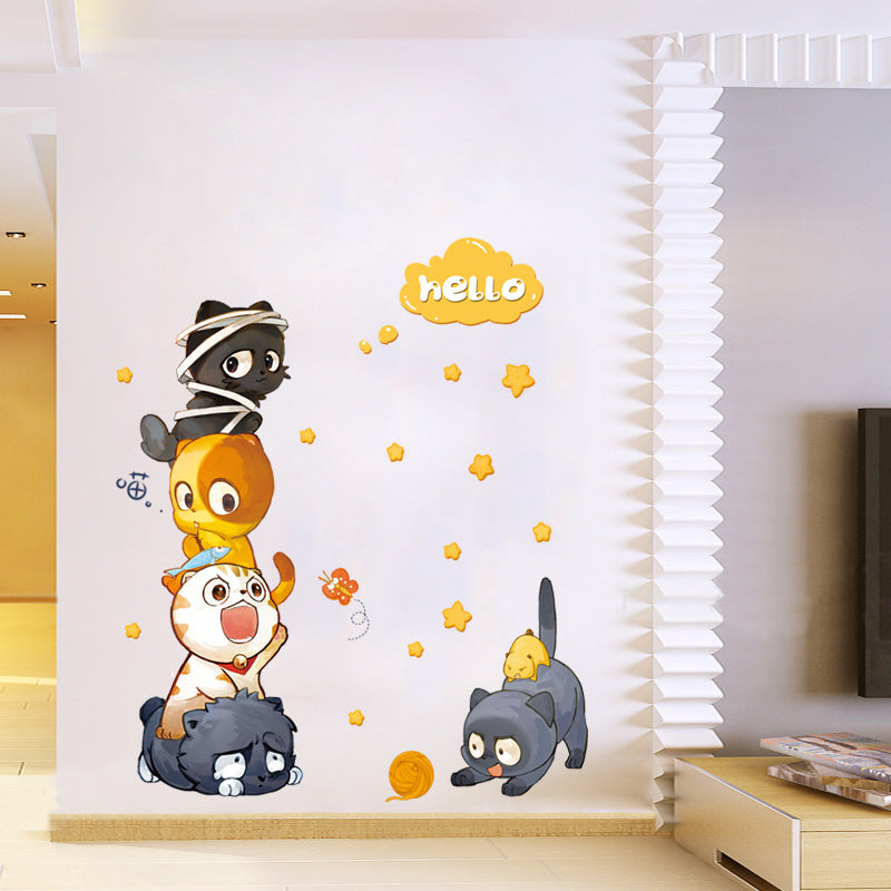 Cartoon Wall Decals Kitten Personalities