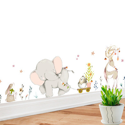 Cartoon Wall Decals Elephant with Carriage