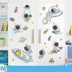 Cartoon Wall Decals Astronaut Adventures