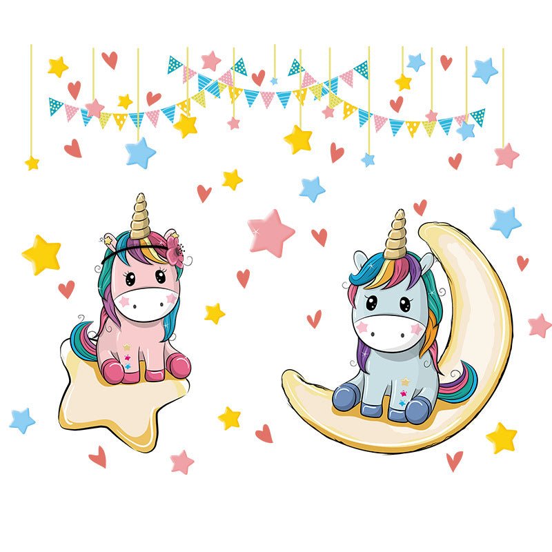 Cartoon Wall Decal Little Unicorns