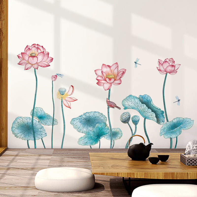 Wall Decals Chinese Style Lotus