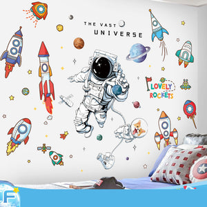 Cartoon Wall Decals Astronaut Adventures