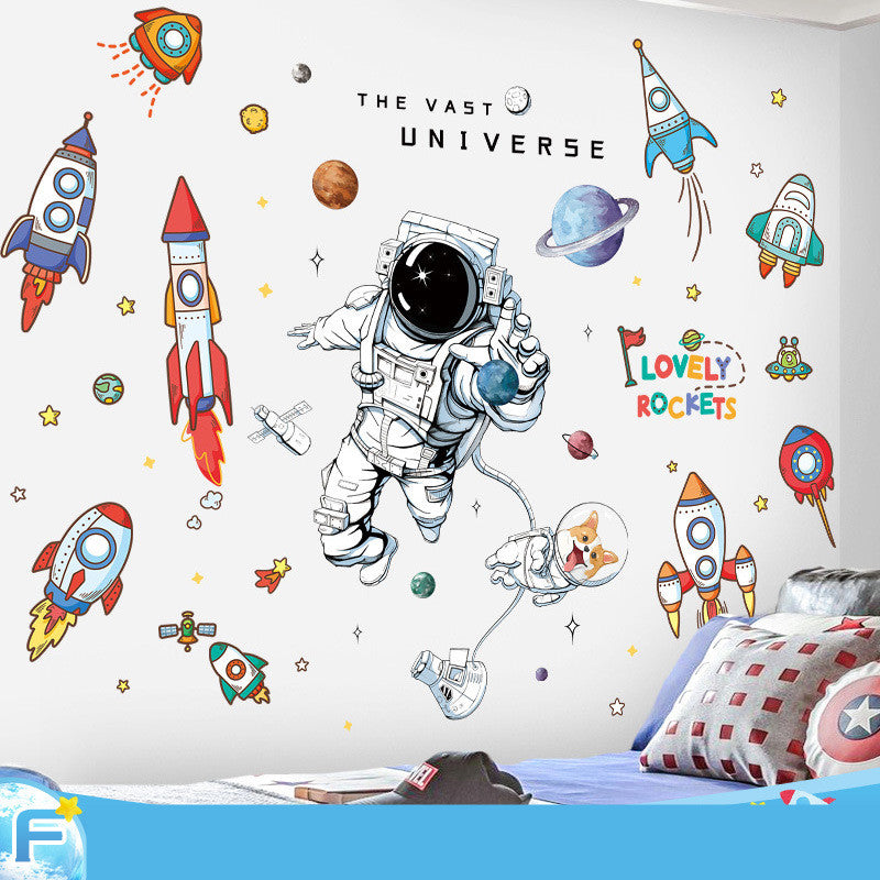 Cartoon Wall Decals Astronaut Adventures