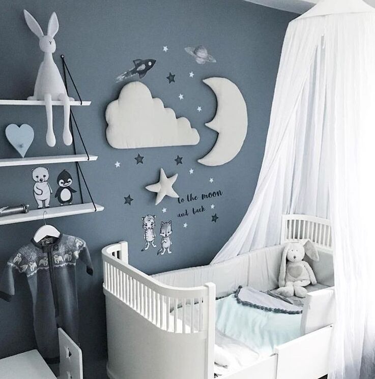 Children's Room Decoration Clouds And Moon Wall Stickers Soft Decoration Photo Background