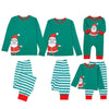 Matching Christmas Pajamas Family Set - Green Stripes Santa