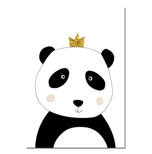 Cartoon Panda Nursery Canvas Posters