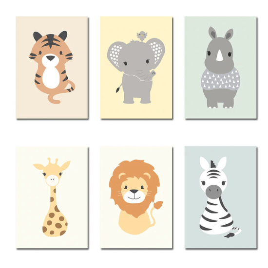 Animal Painting Art Nursery Canvas Posters