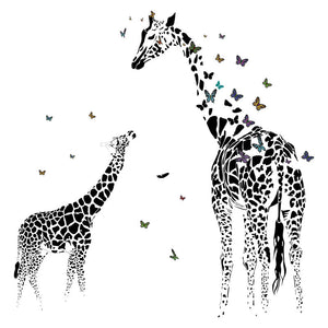 Cartoon Wall Decals Nordic Cute Giraffes