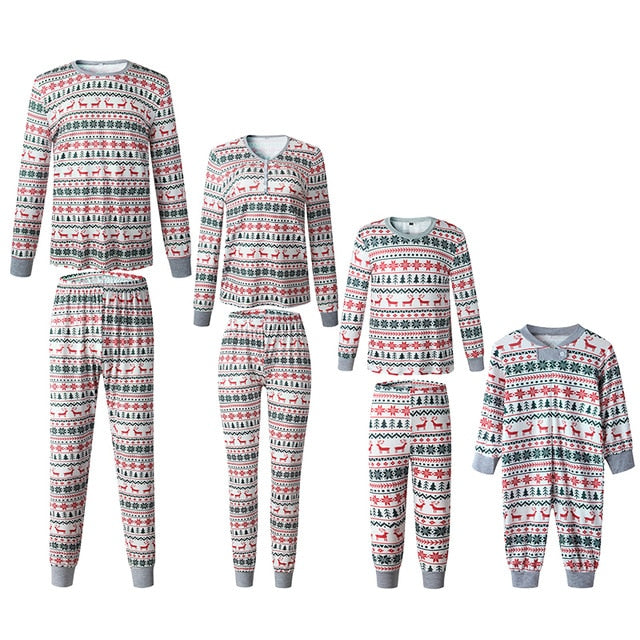 Matching Christmas Pajamas Family Set - Forest Deer