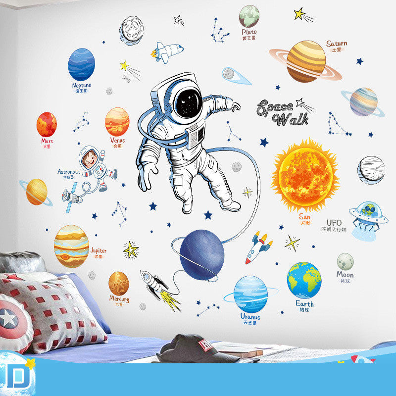 Cartoon Wall Decals Astronaut Adventures