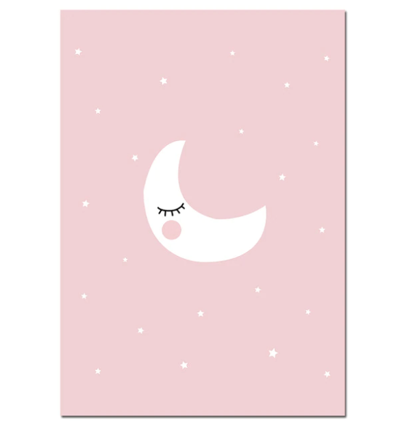 Moon And Star Nursery Canvas Posters