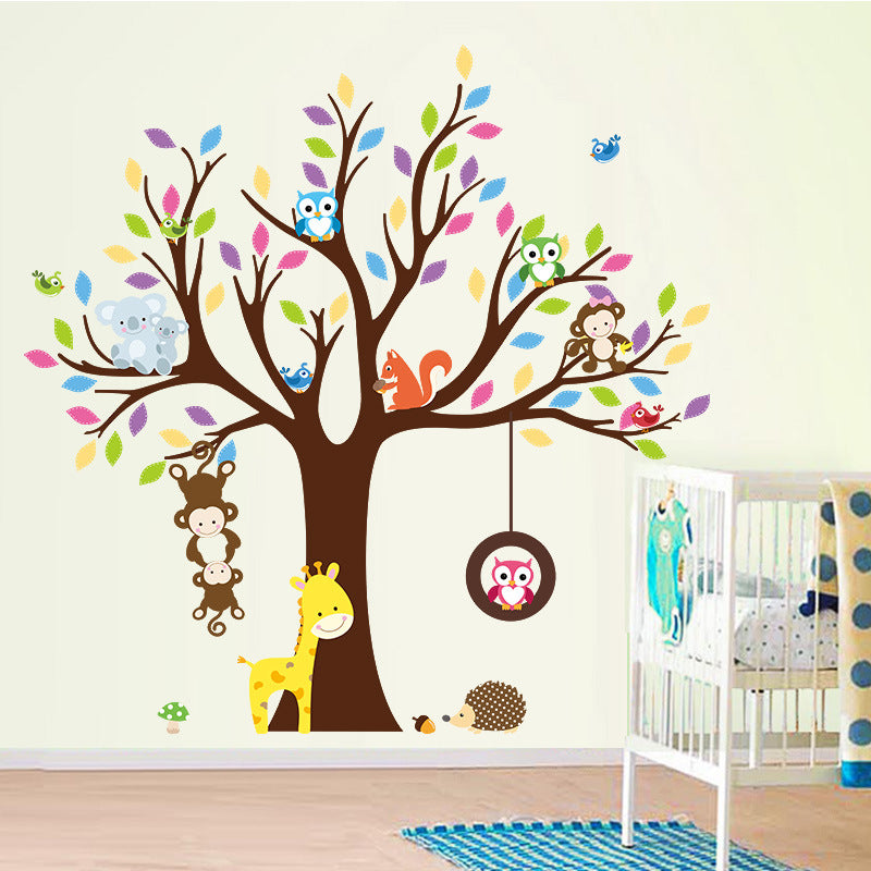 Cartoon Wall Decals Owl Branches