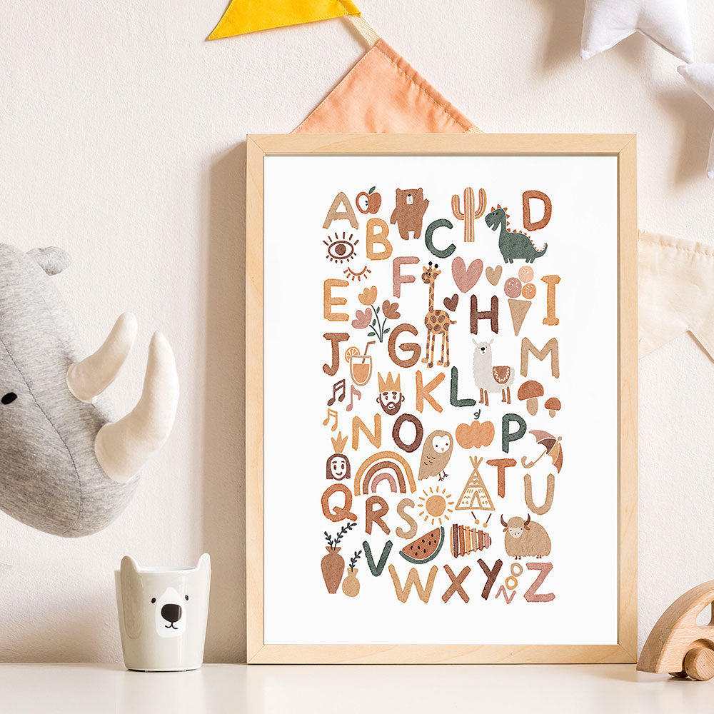 Home Alphabet Animal Educational Poster