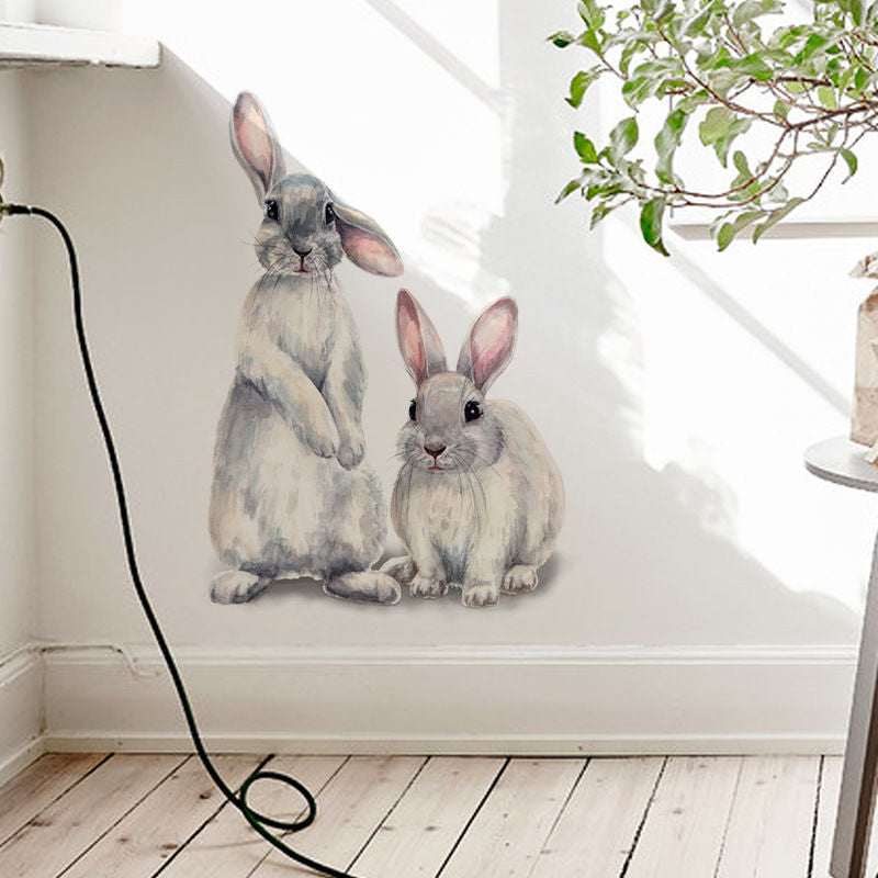 Cartoon Wall Decals Creative Little Rabbits