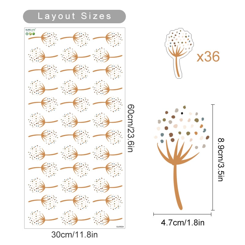 Cartoon Wall Decals Floral Leaves