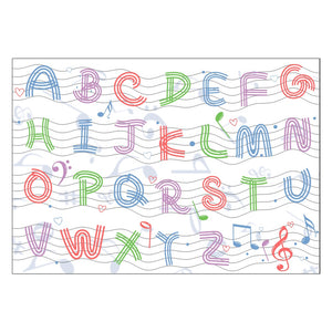 Cartoon Style Alphabet Rectangle Area Rug