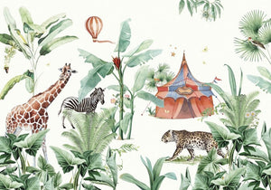 Safari Animals Circus Wallpaper Mural
