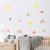 Cartoon Wall Decals Sun Star Rainbow Heart