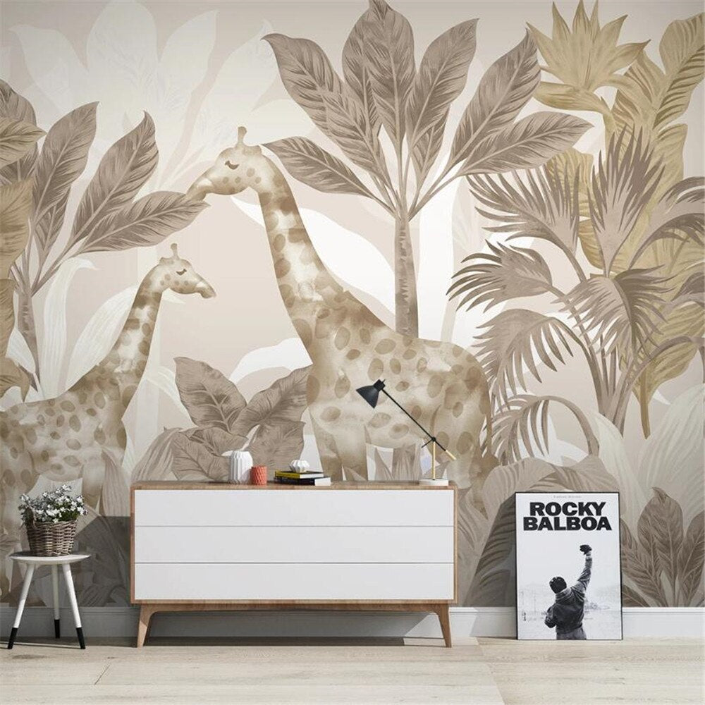 Giraffe Tropical Forest Nursery Wallpaper Mural