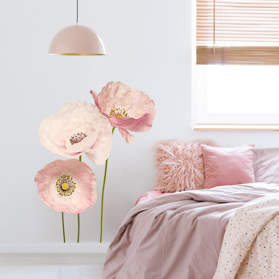 Wall Decals Pink Anemone Flowers