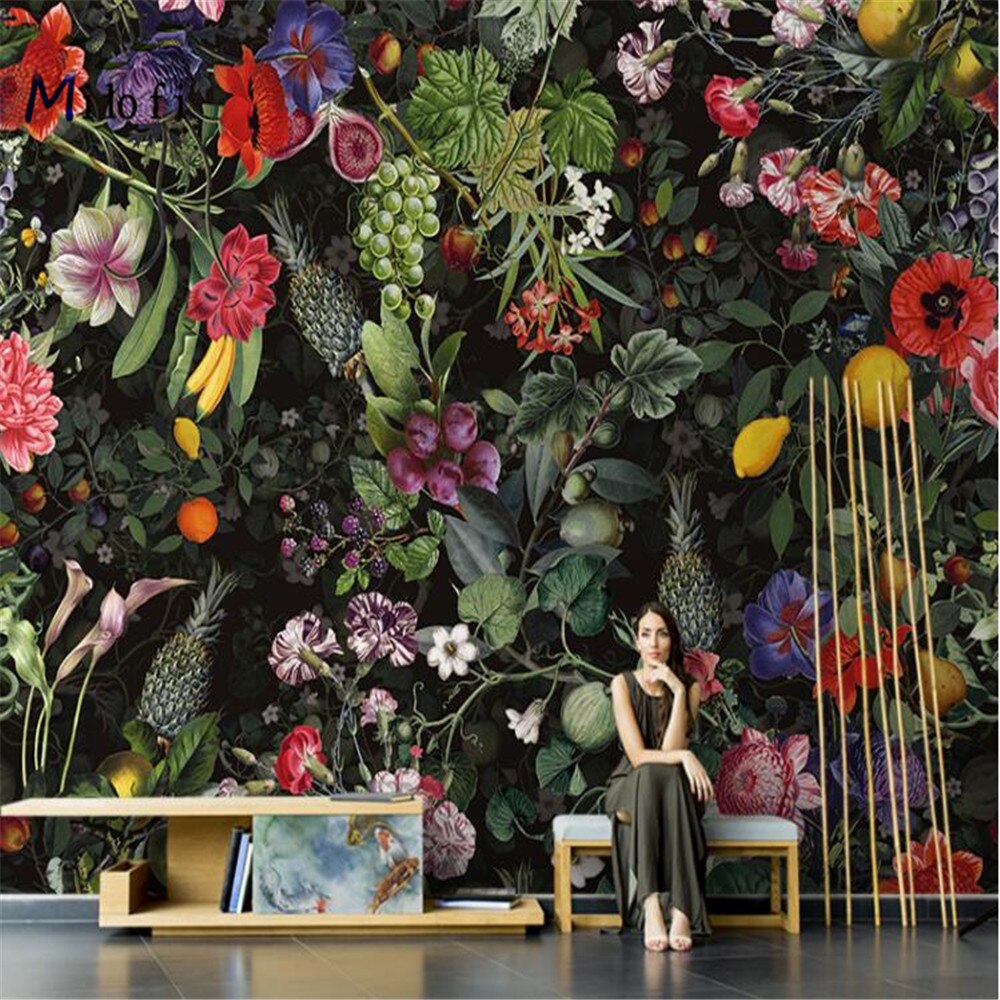 Hand-painted Flower Fruit Garden Wallpaper Mural