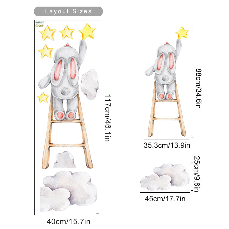 Nursery Wall Decals Bunny on the Stairs