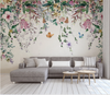 Load image into Gallery viewer, Nordic Watercolor Vine Flowers Wallpaper Mural