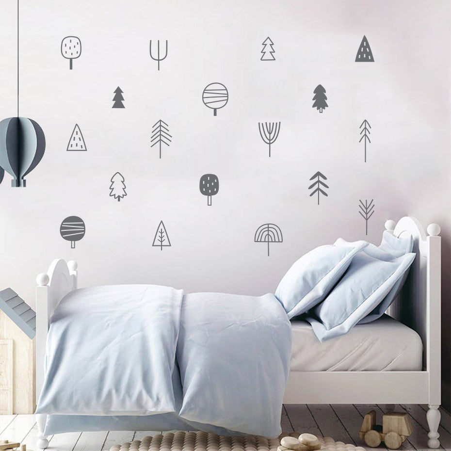 Nordic Woodland Trees Wall Decals