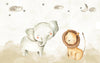 Load image into Gallery viewer, Cute Elephant And Lion Wallpaper Mural