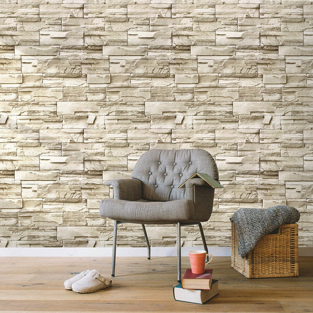 Stoned Bricks Imitation Peel and Stick Wallpaper